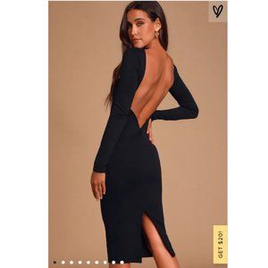 Lulus Va Va Voom Black Backless Midi Dress XS